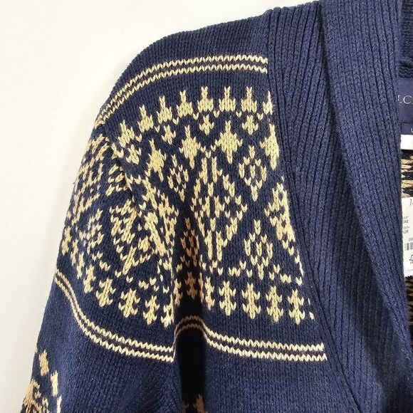 NWT J.Crew Wool Blend Fair Isle Cardigan Sweater - Size L - Picture 3 of 8